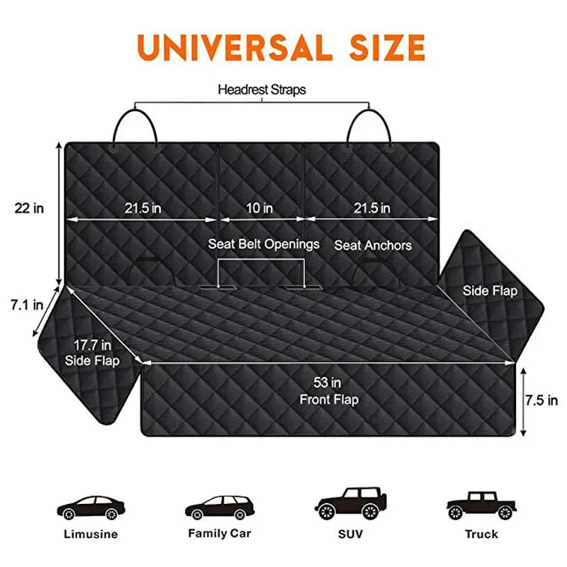 Funda Protectora Impermeable Asiento Trasero Para Perros